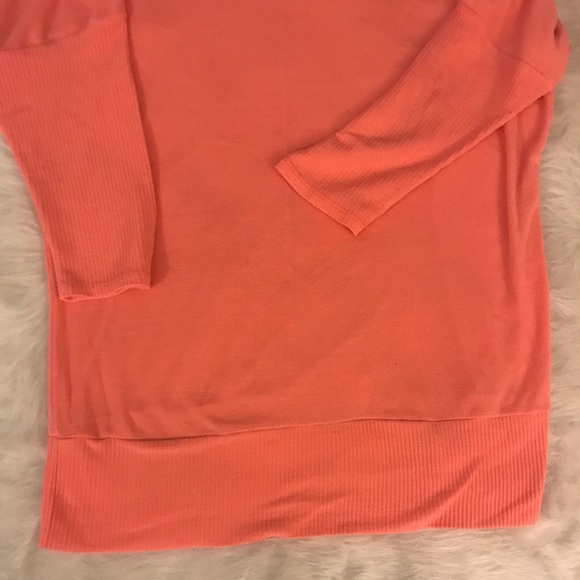 Pink/Salmon Ribbed Sleeve + Waist Sweater - Picture 4 of 4